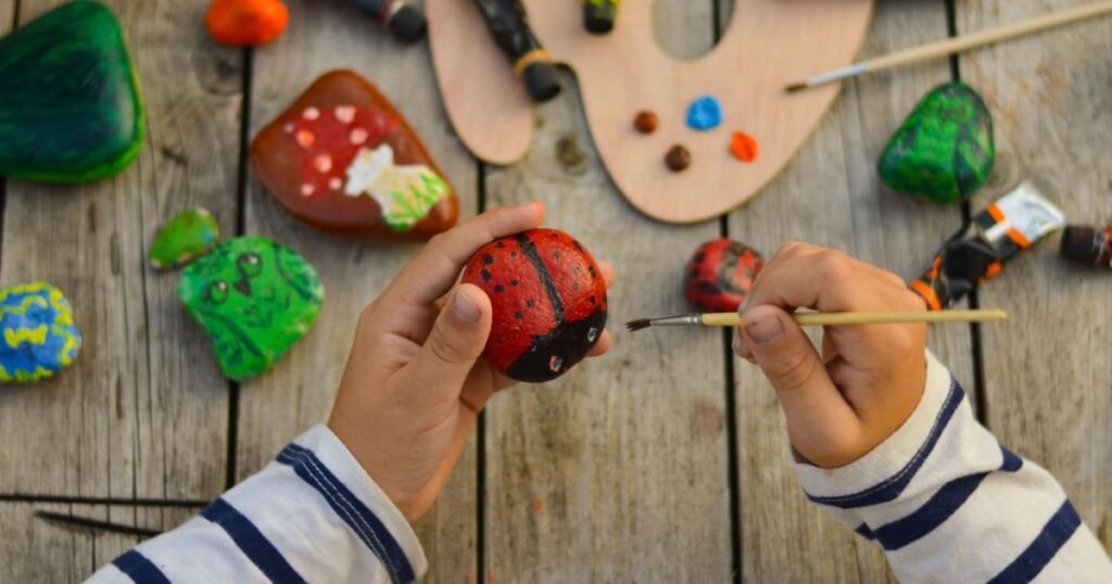 Rock Painting Activities Outdoors for Children