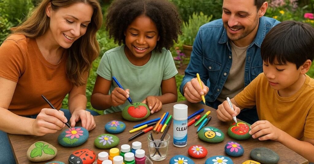 Rock Painting Activities Outdoors for Children